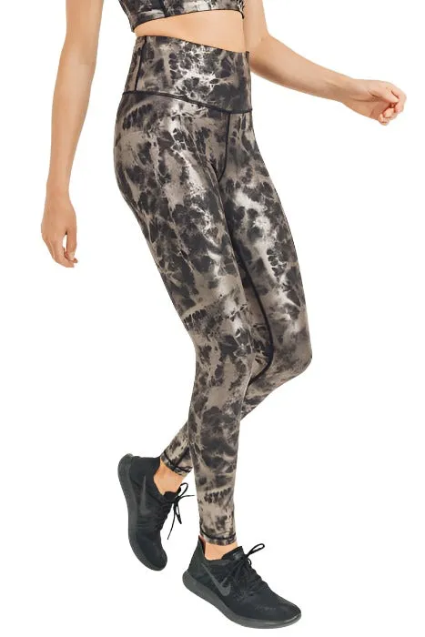 Mono B Metallfolie Bedruckte High-Waist Leggings APH2873 und Plus