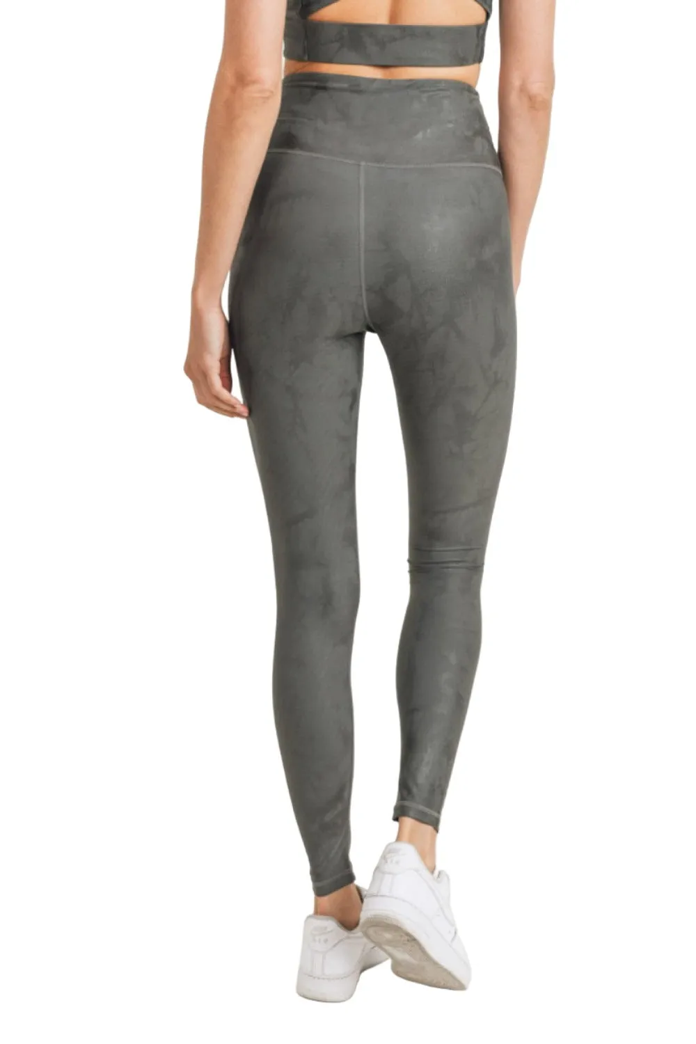 Mono B Metallfolie Bedruckte High-Waist Leggings APH2873 und Plus