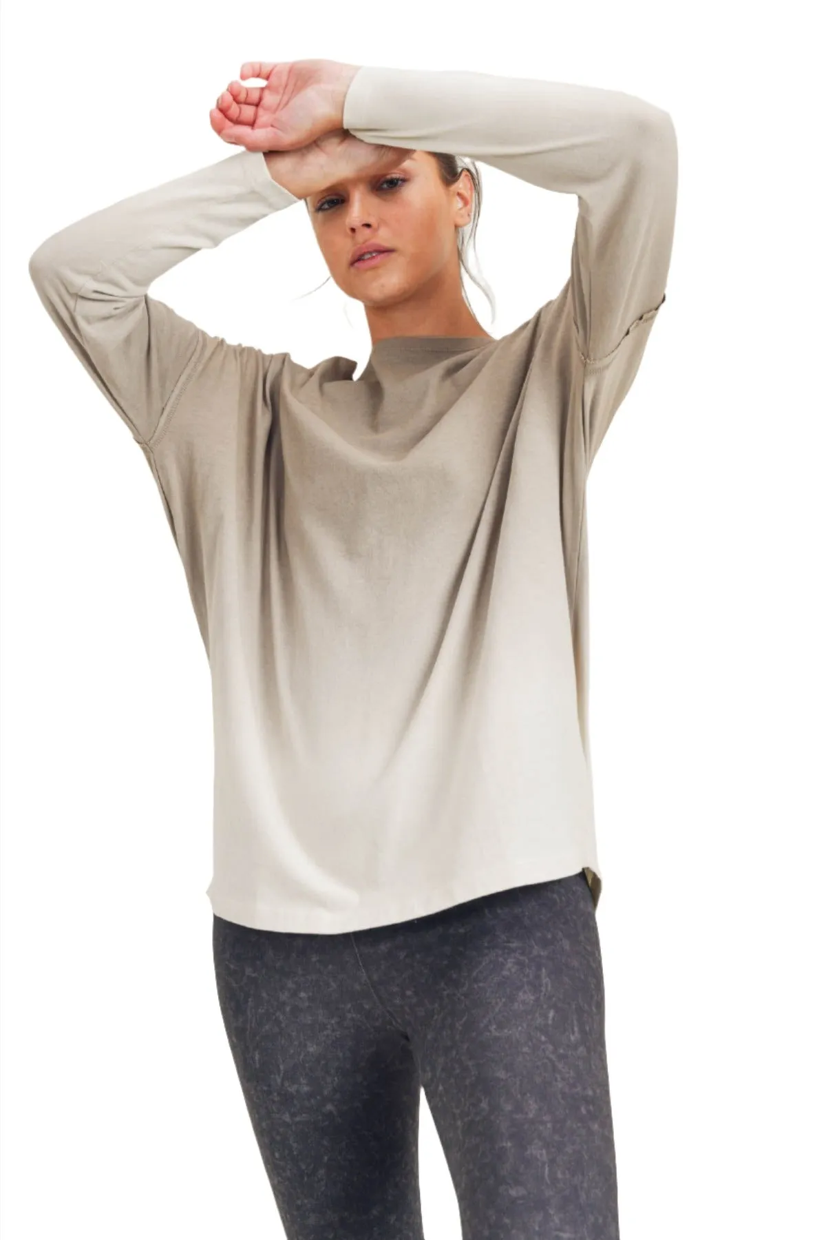 Mono B Ombre' Langarm-Baumwoll-T-Shirt KT11780