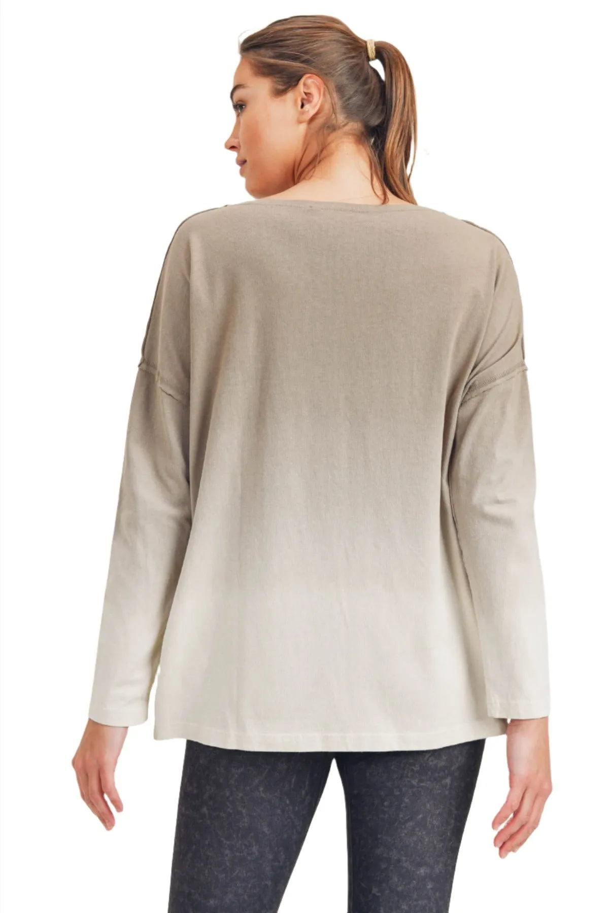 Mono B Ombre' Langarm-Baumwoll-T-Shirt KT11780