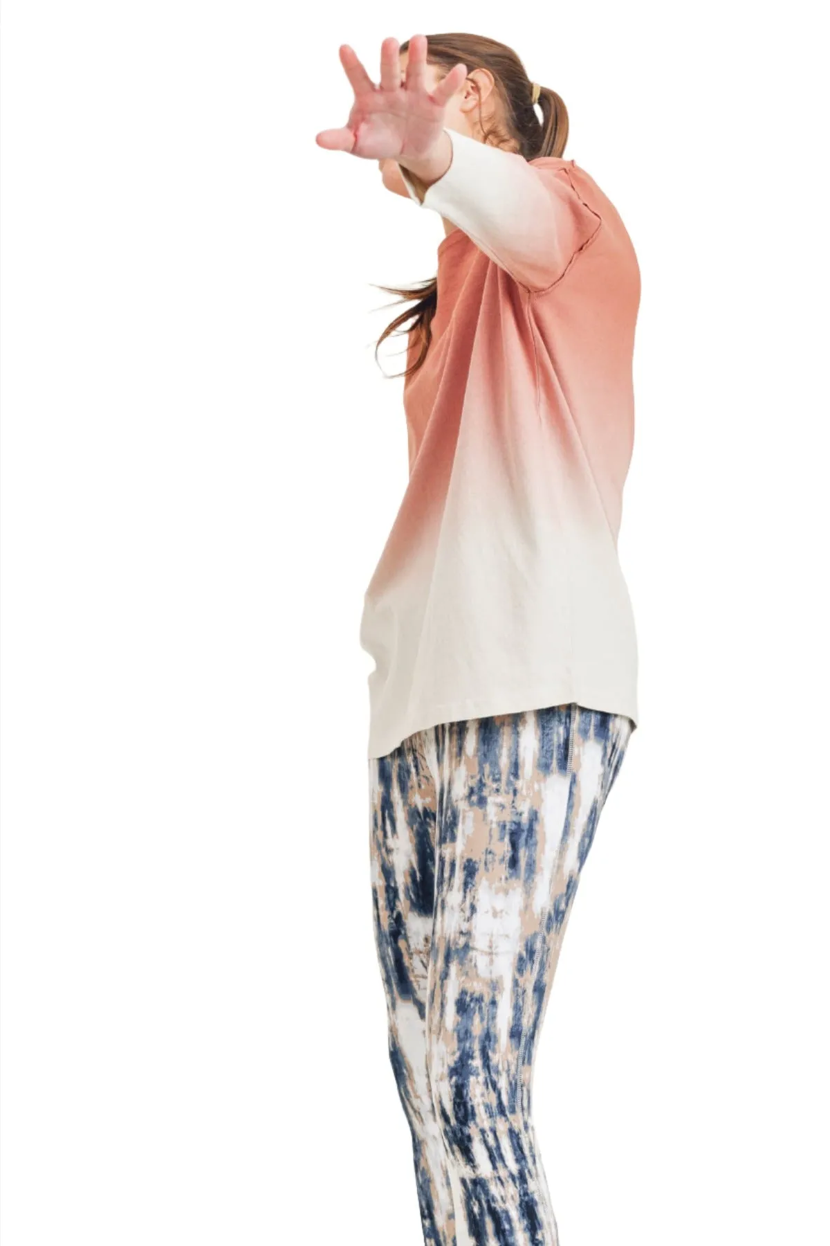 Mono B Ombre' Langarm-Baumwoll-T-Shirt KT11780