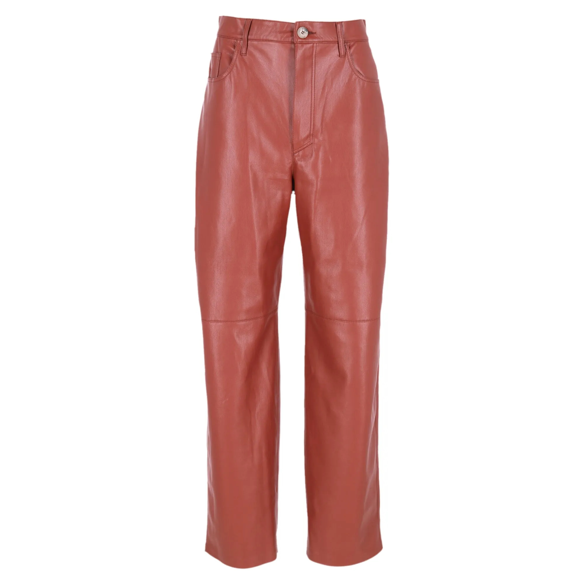 Nanushka Gerade Bein Hose in Braunem Polyester