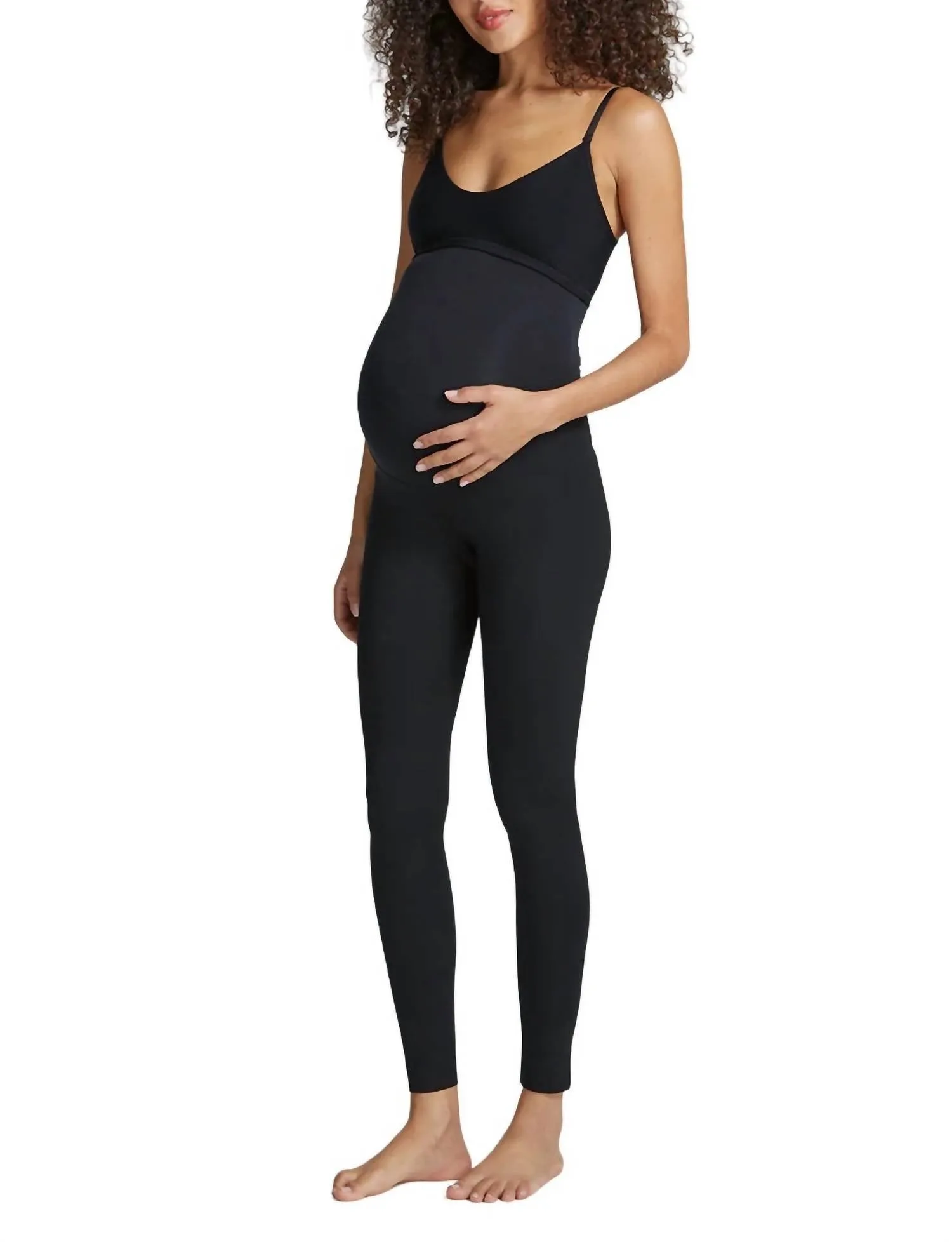 Neoprene-Schwangerschaftsleggings in Schwarz