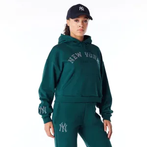 New Era Sweatshirts und Hoodies New York Yankees Damen MLB Diamante Dunkelgrünes Pullover Hoodie