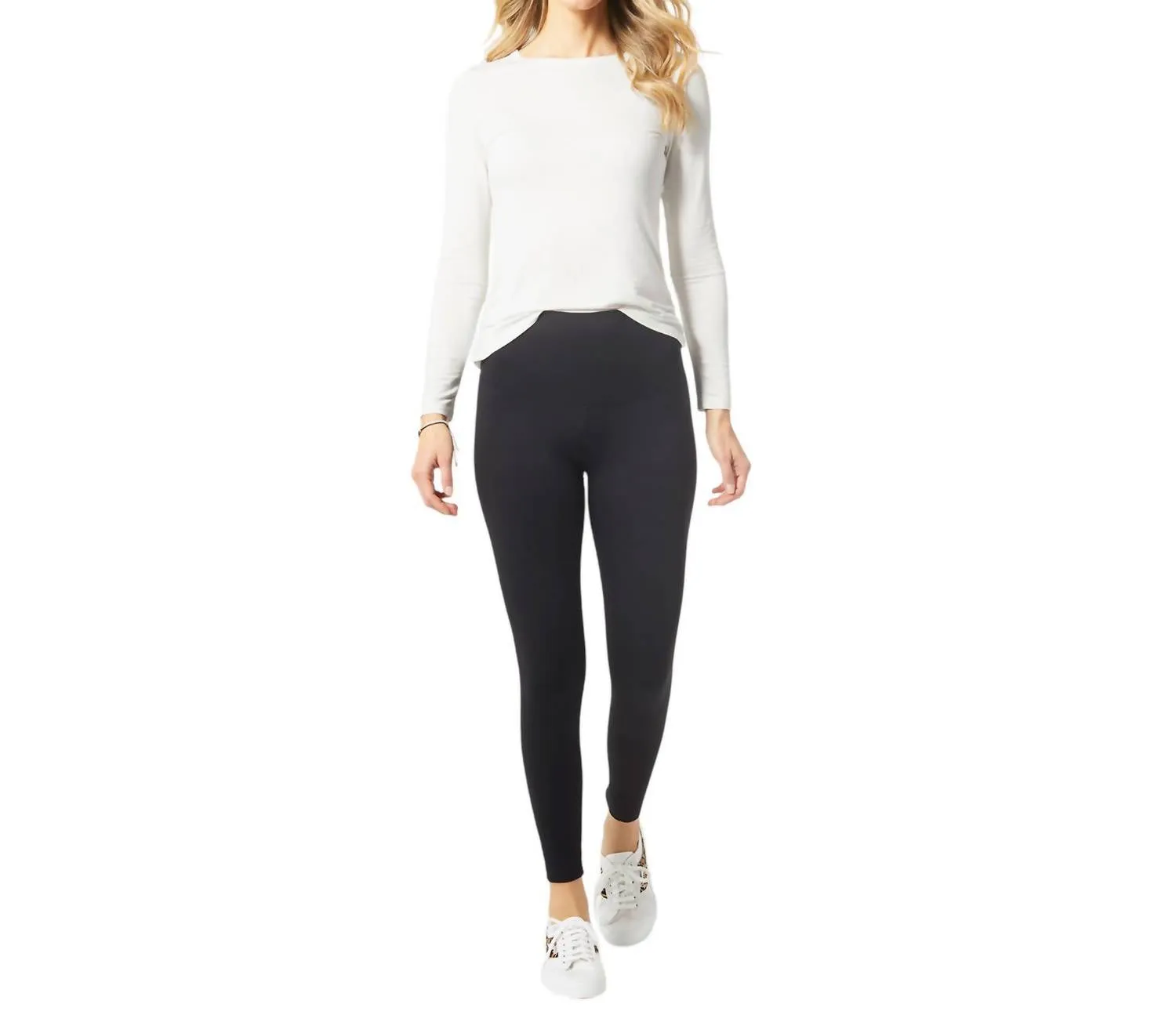 Omg Leggings mit breitem Bund in Schwarz