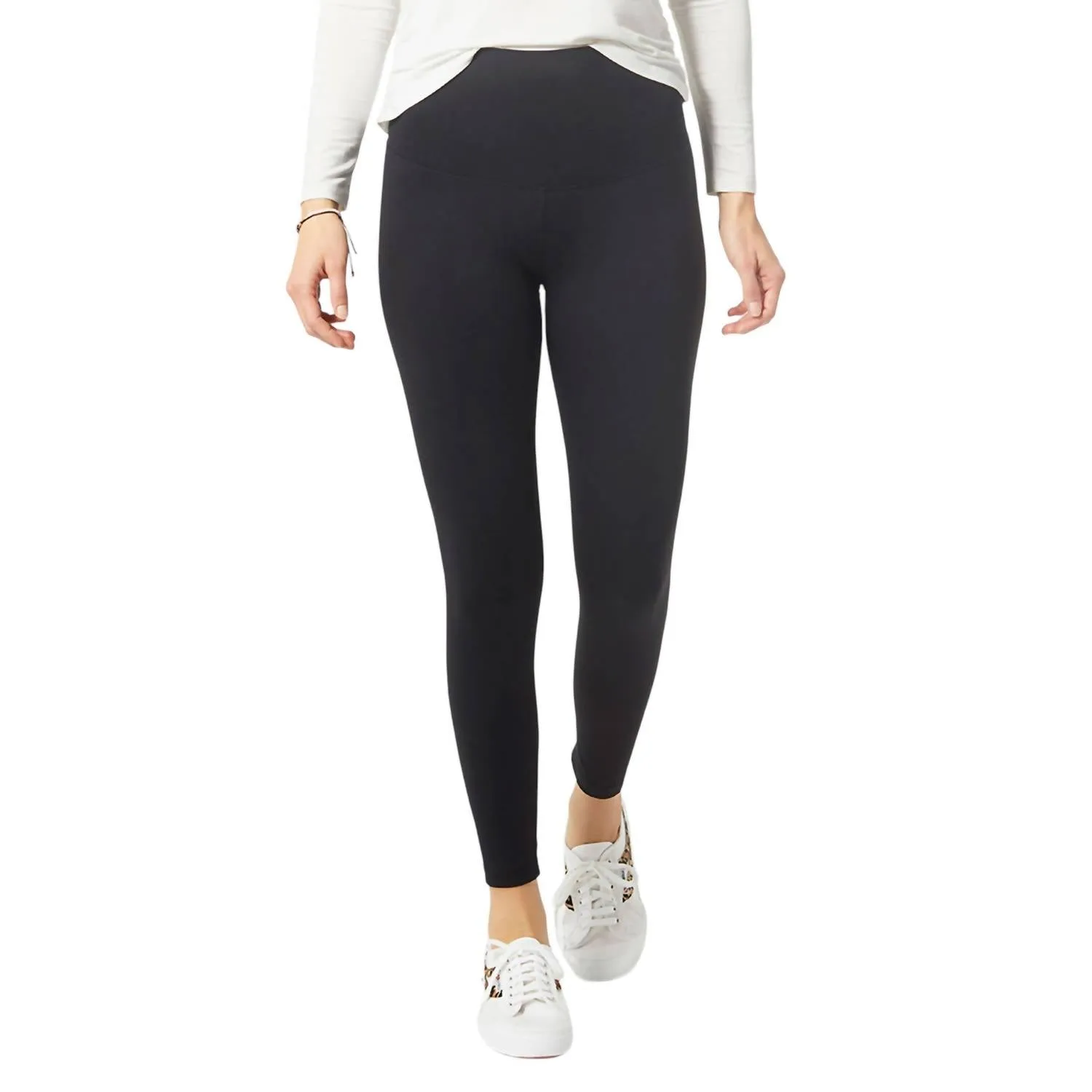 Omg Leggings mit breitem Bund in Schwarz