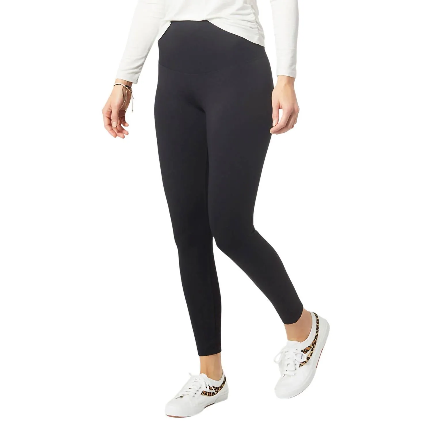 Omg Leggings mit breitem Bund in Schwarz