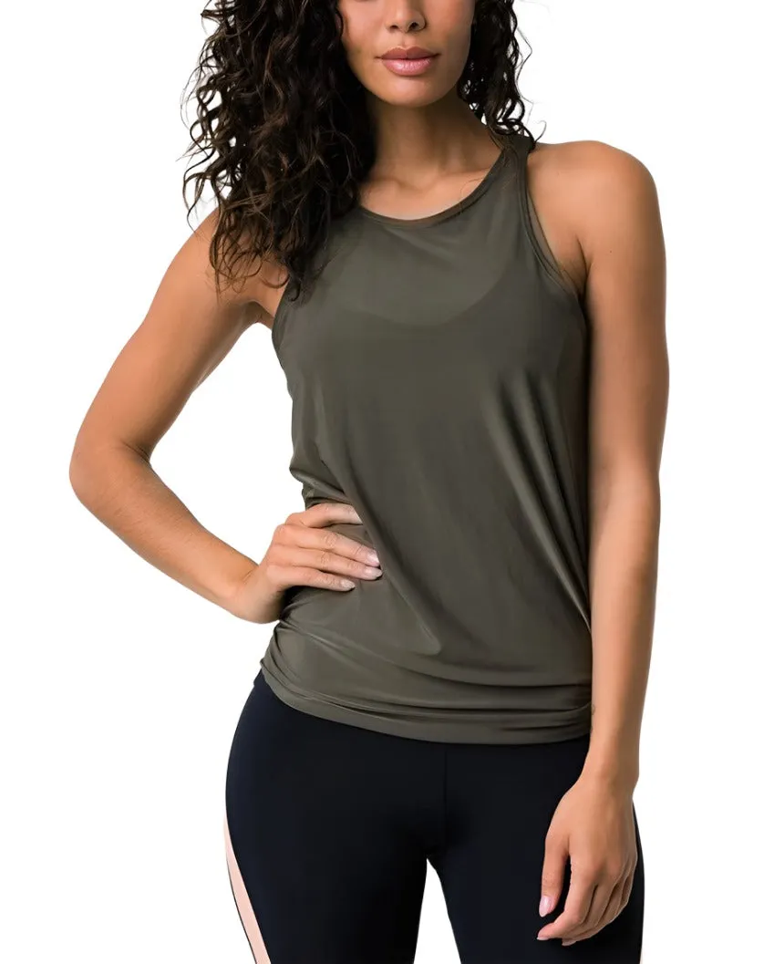 Onzie Hot Yoga 3109 Rückentieftes Tanktop S-M-L Sepia