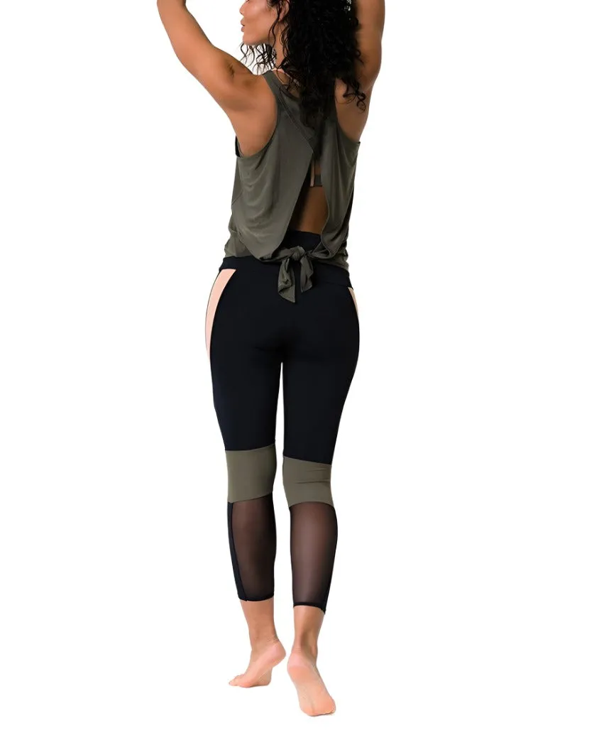 Onzie Hot Yoga 3109 Rückentieftes Tanktop S-M-L Sepia