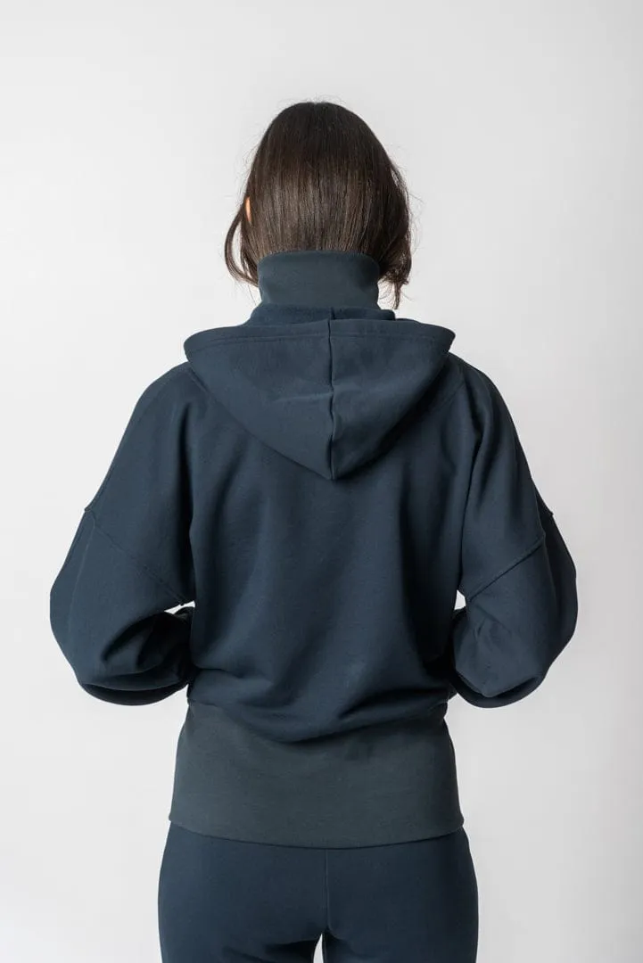 Bio-Baumwoll Kapuzenjacke | Marineblau
