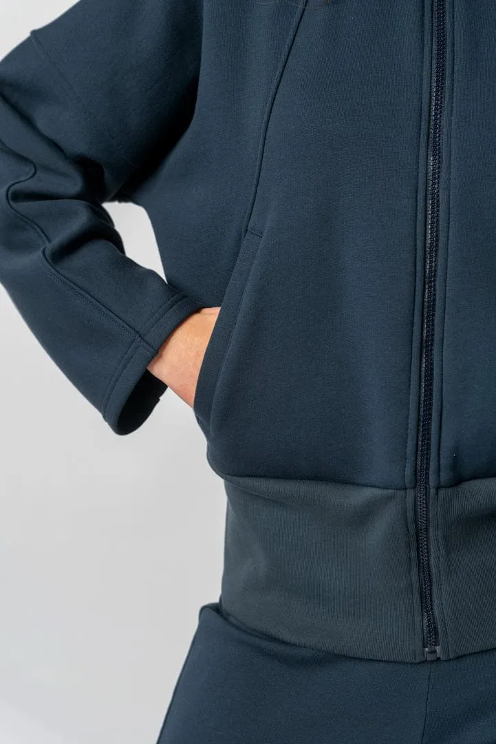 Bio-Baumwoll Kapuzenjacke | Marineblau