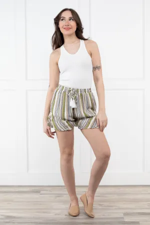 Outside The Box Damen Rüschenshorts mit Streifen