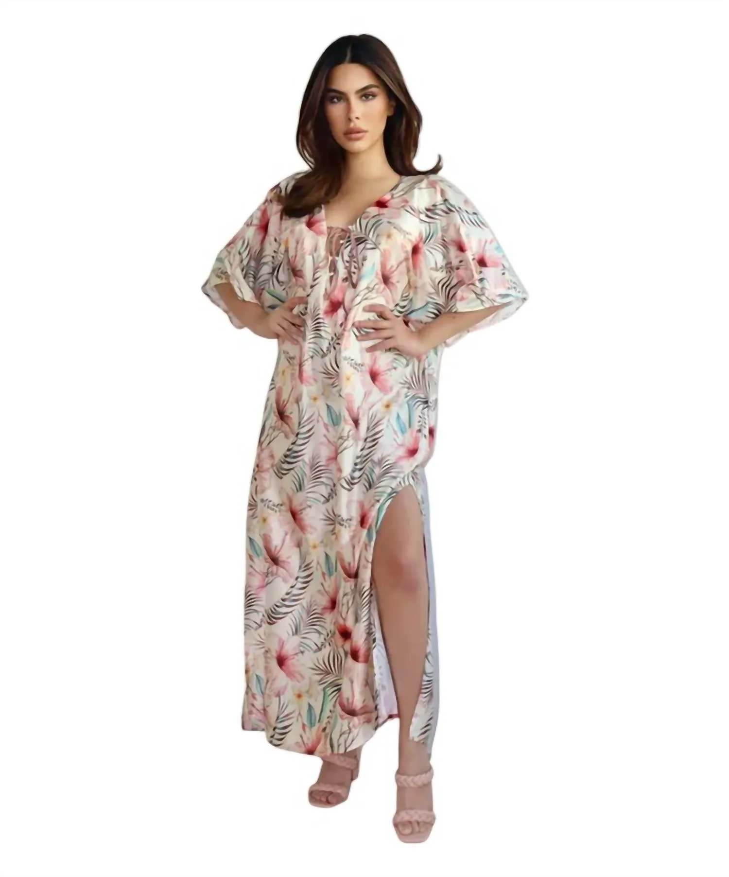 Paradies Kaftan Überwurfkleid in Mehrfarbig