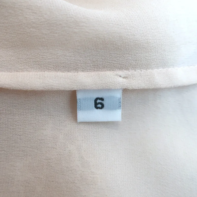Peter Soronen Bluse Beige Spitzenbesatz Seide Größe 6 Langarm Top