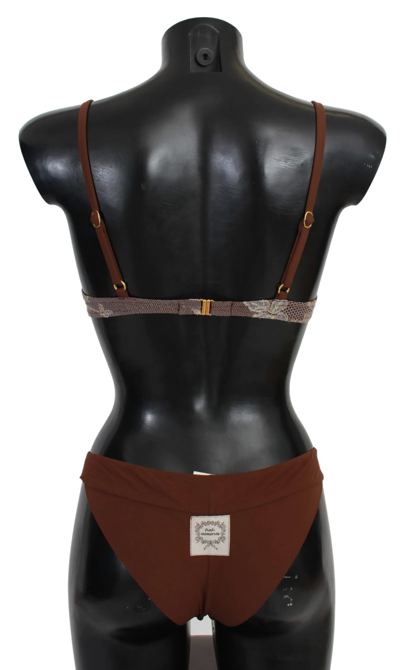 rosa ERINNERUNGEN Spitzen-Badebekleidung Zweiteiliger Bikini Damen-Badeanzug