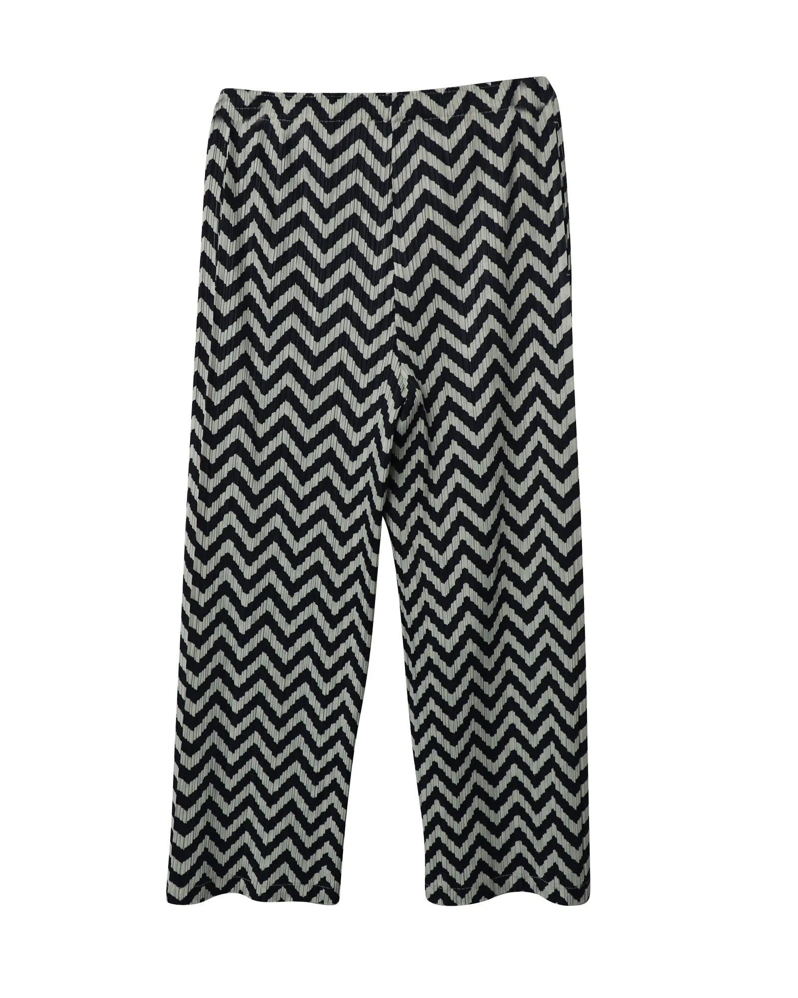 Pleats Please Zickzack-Druck Hose in mehrfarbigem Polyester