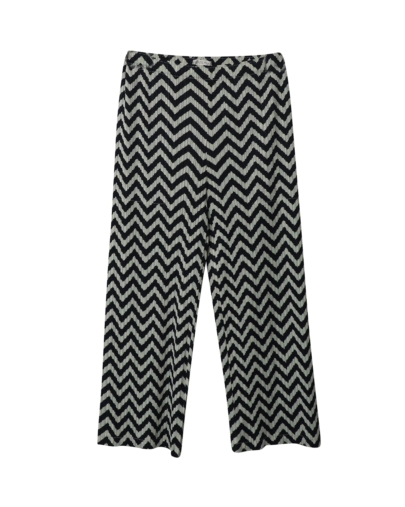 Pleats Please Zickzack-Druck Hose in mehrfarbigem Polyester