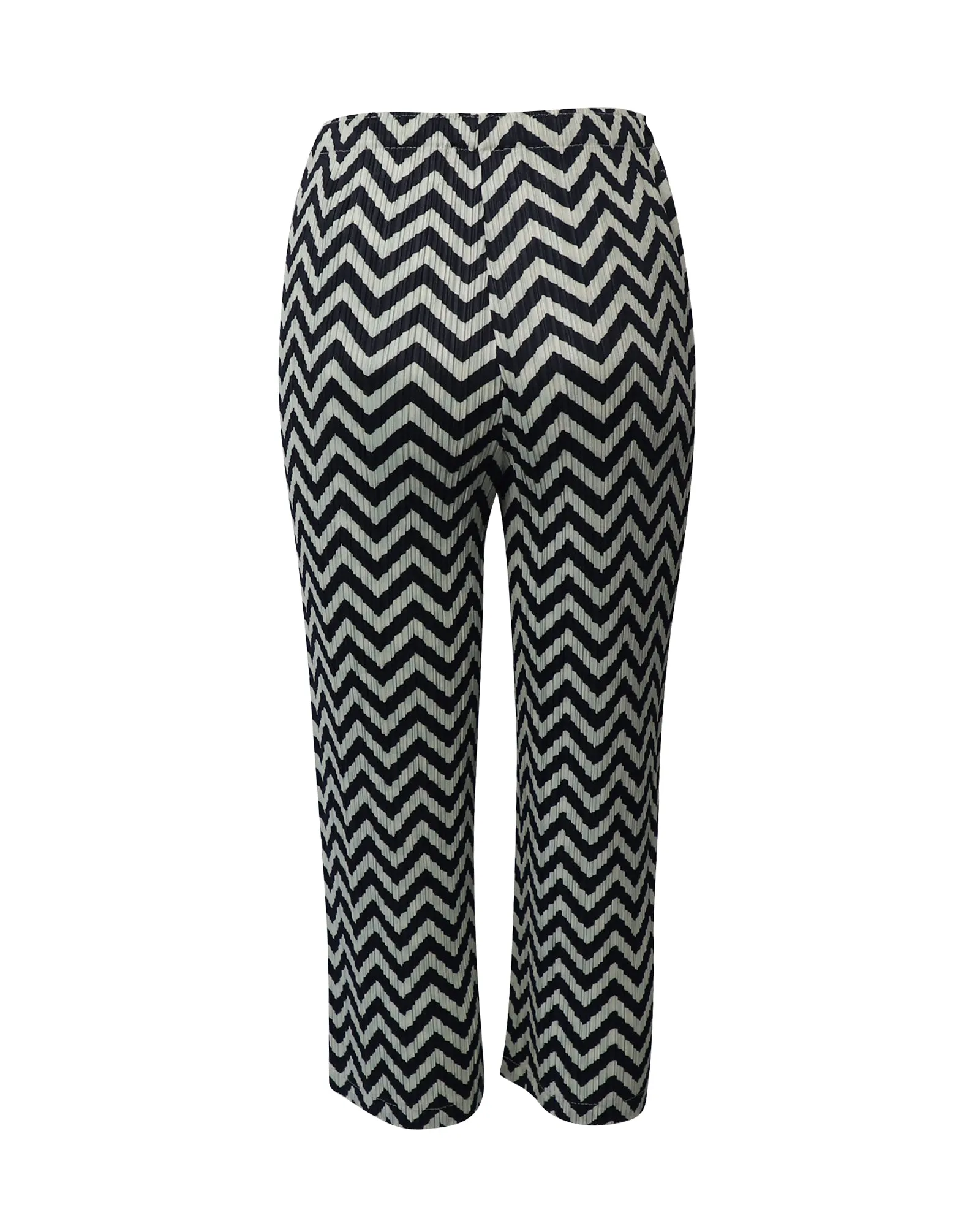 Pleats Please Zickzack-Druck Hose in mehrfarbigem Polyester