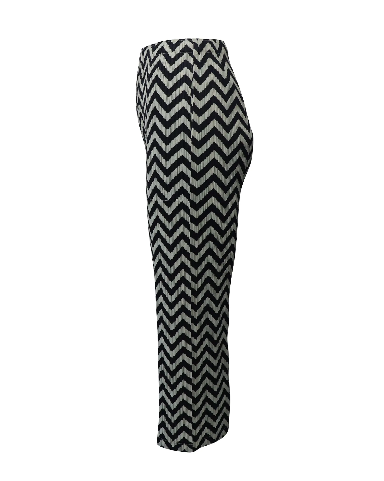 Pleats Please Zickzack-Druck Hose in mehrfarbigem Polyester