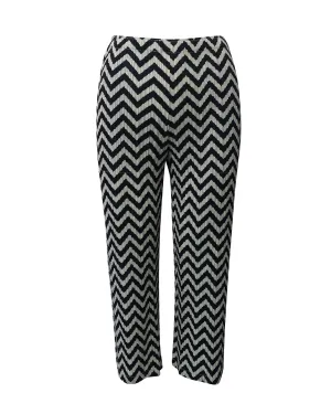 Pleats Please Zickzack-Druck Hose in mehrfarbigem Polyester