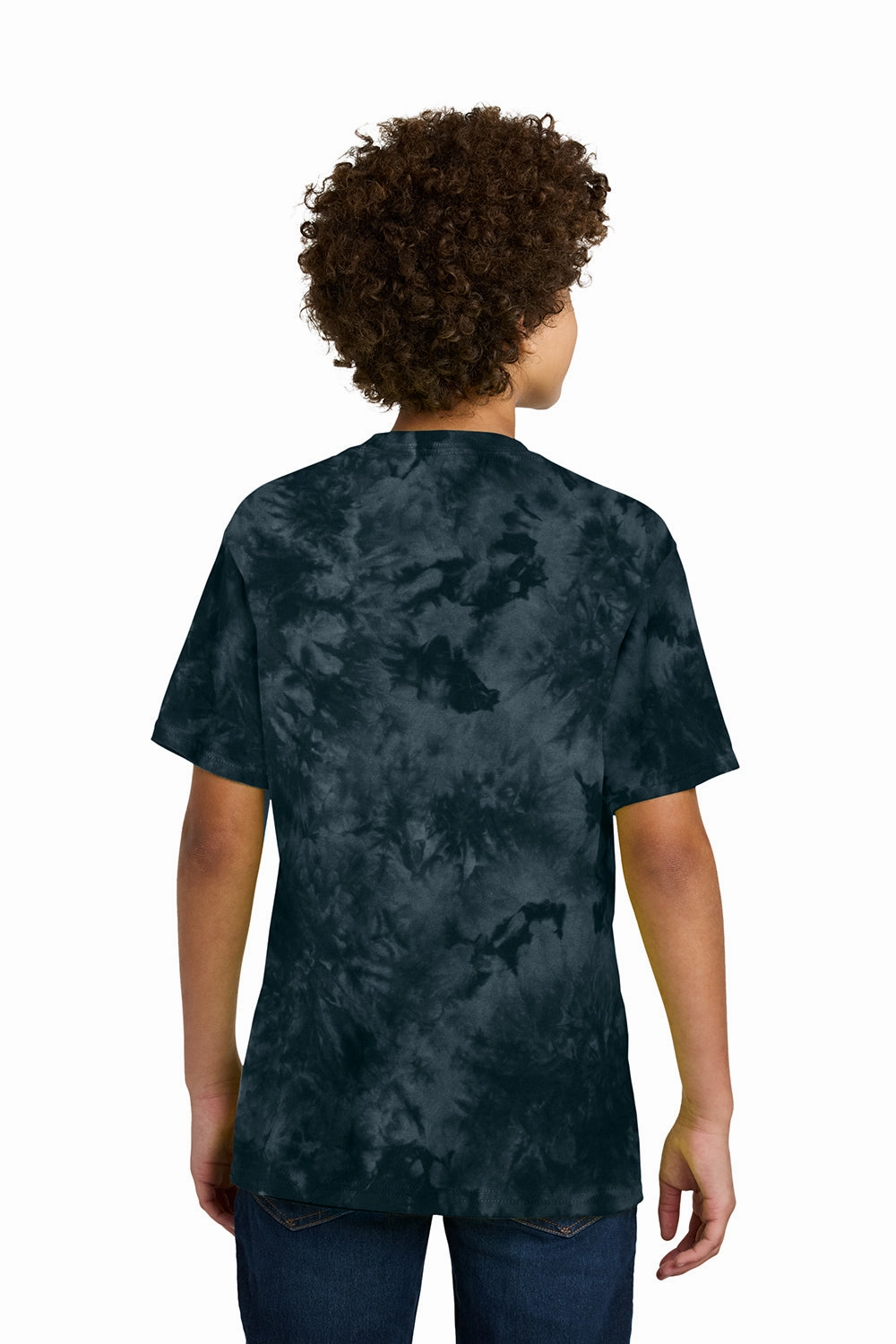 Port & Company Youth Crystal Tie-Dye Short Sleeve Crewneck T-Shirt - Black