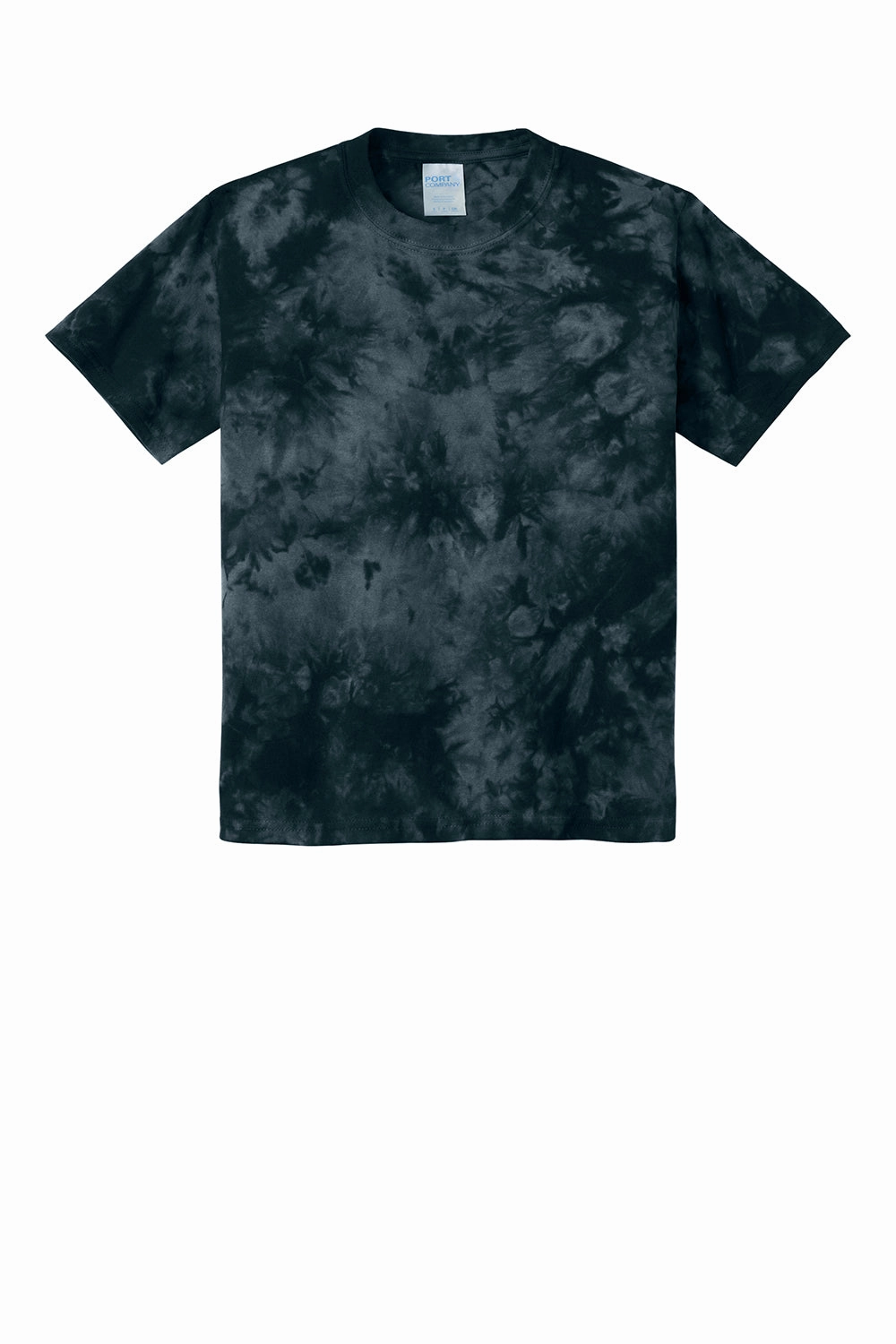 Port & Company Youth Crystal Tie-Dye Short Sleeve Crewneck T-Shirt - Black