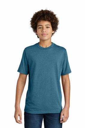 Port & Company Youth CVC Short Sleeve Crewneck T-Shirt - Heather Mountain Blue