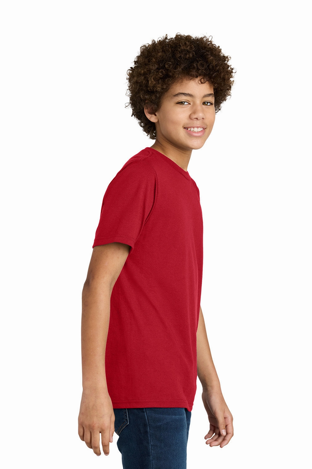 Port & Company Youth CVC Short Sleeve Crewneck T-Shirt - Red