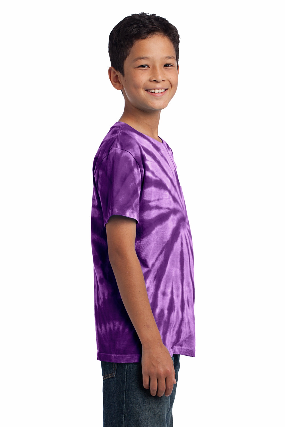 Port & Company Youth Tie-Dye Short Sleeve Crewneck T-Shirt - Purple