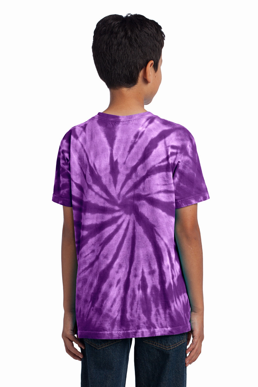 Port & Company Youth Tie-Dye Short Sleeve Crewneck T-Shirt - Purple