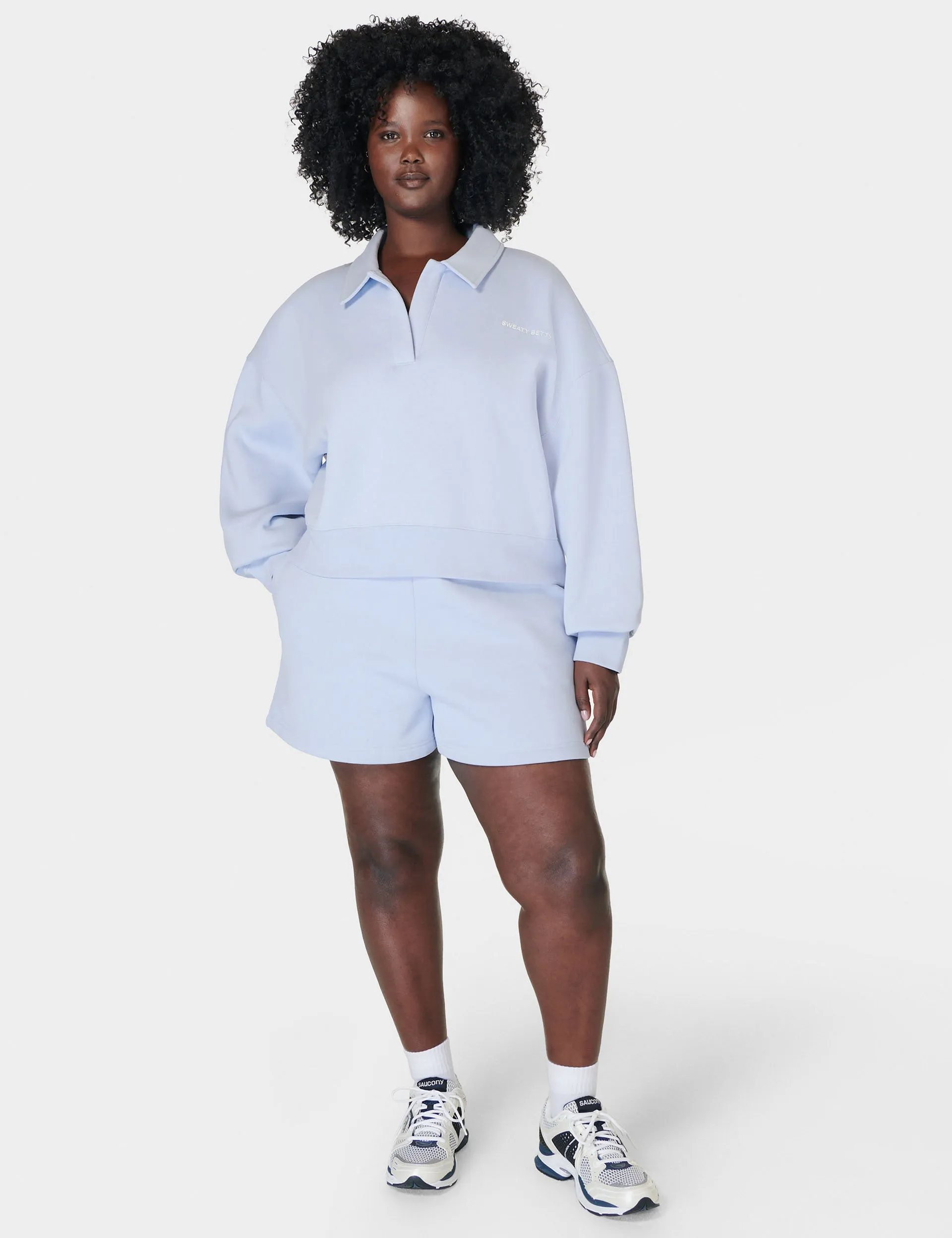 Powerhouse Sweatshirt mit Kragen - Salzblau