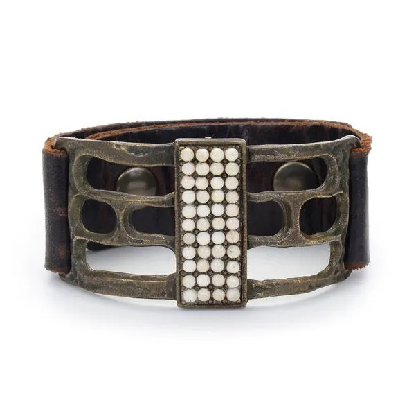 Rebel Design Offenes Rechteck-Armband 1045 Flussstein