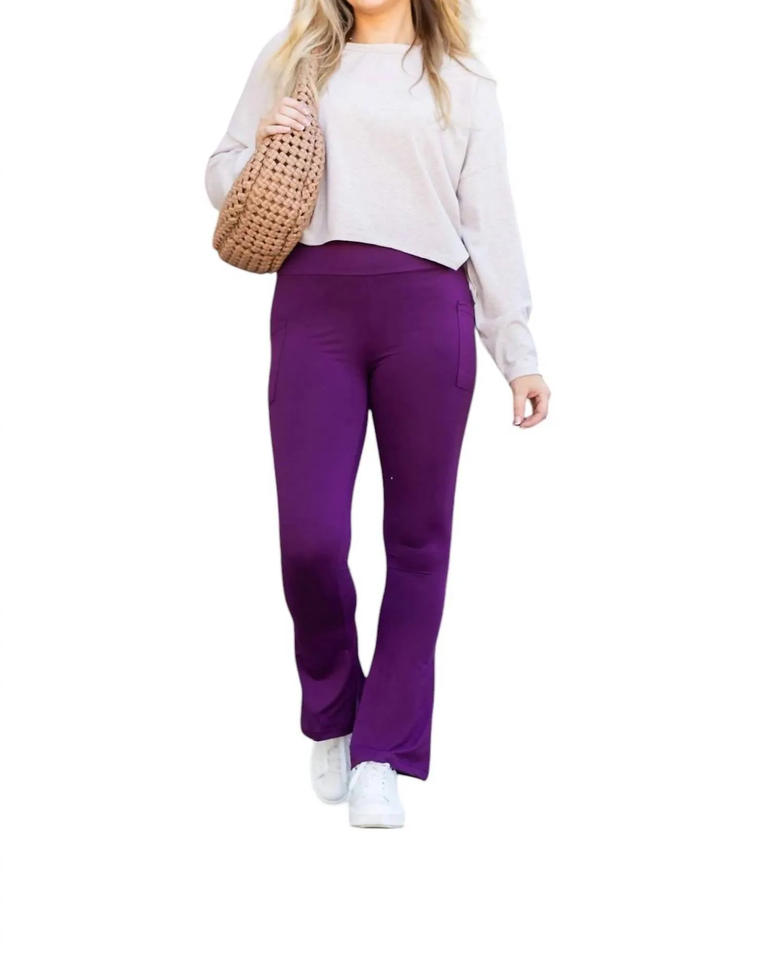 Reese Flare Leggings In Lila