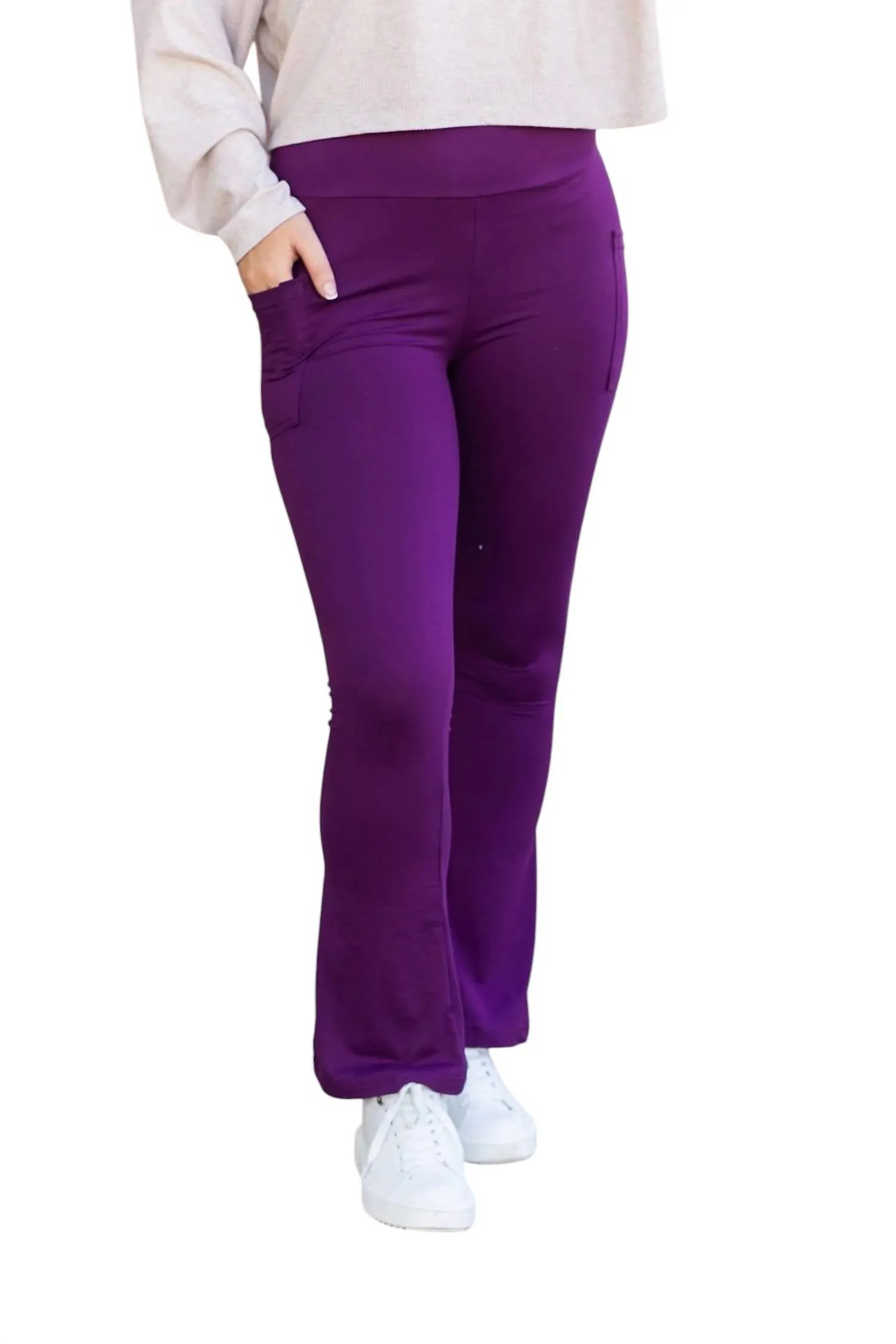 Reese Flare Leggings In Lila