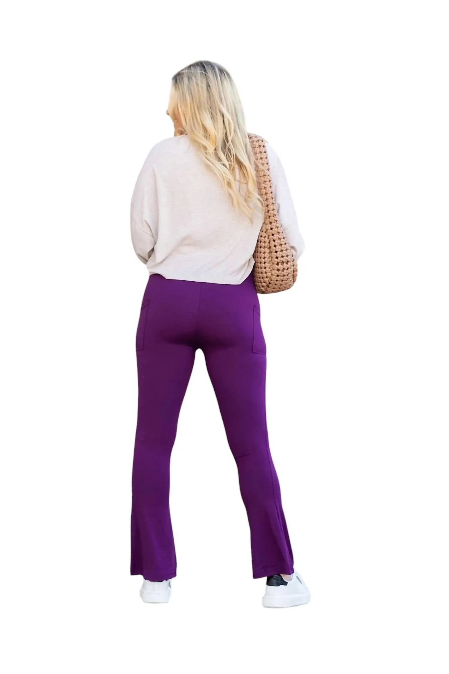 Reese Flare Leggings In Lila