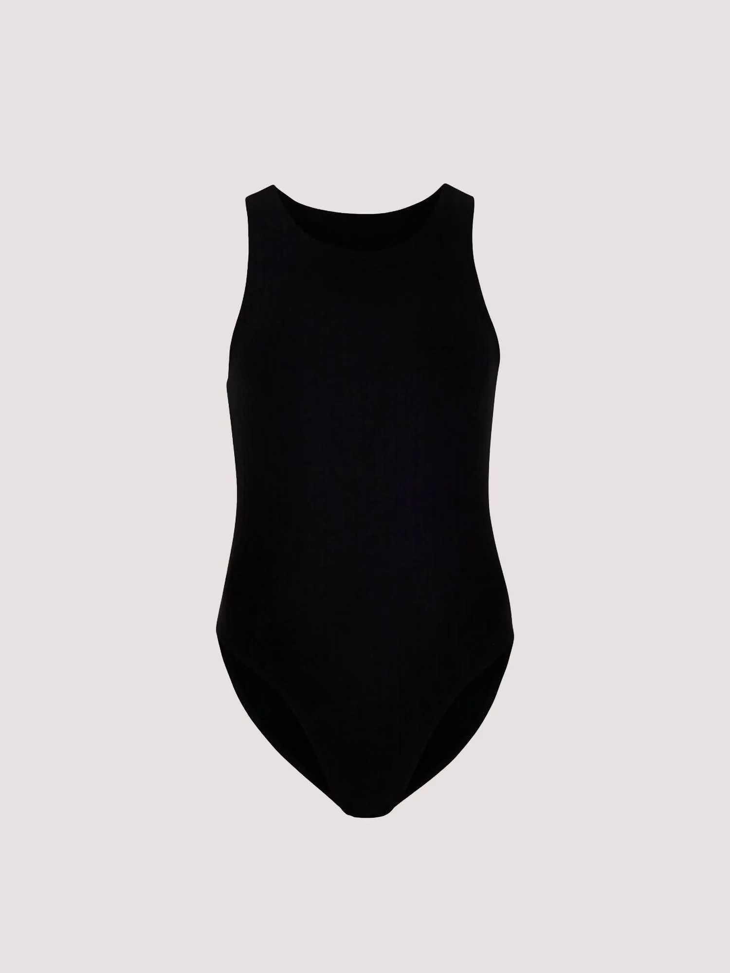 Gerippter Bodysuit in Schwarz