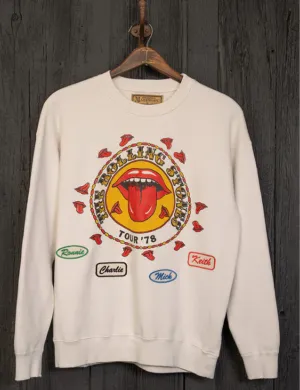Rolling Stones 1978 Crew Fleece, Vintage Weiße Kleidung_madeworn