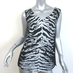 Saint Laurent Zebra-Print Tanktop Schwarz Größe L Ärmellose V-Ausschnitt Bluse