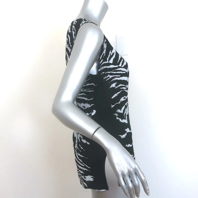 Saint Laurent Zebra-Print Tanktop Schwarz Größe L Ärmellose V-Ausschnitt Bluse