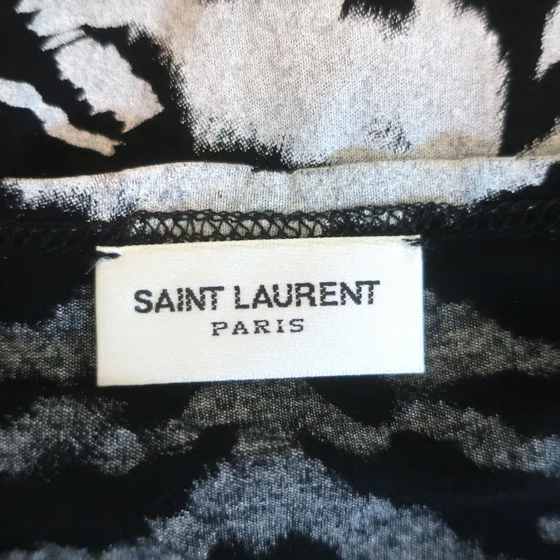 Saint Laurent Zebra-Print Tanktop Schwarz Größe L Ärmellose V-Ausschnitt Bluse