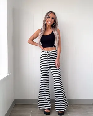 Savoy Style Streifenhose - Schwarz