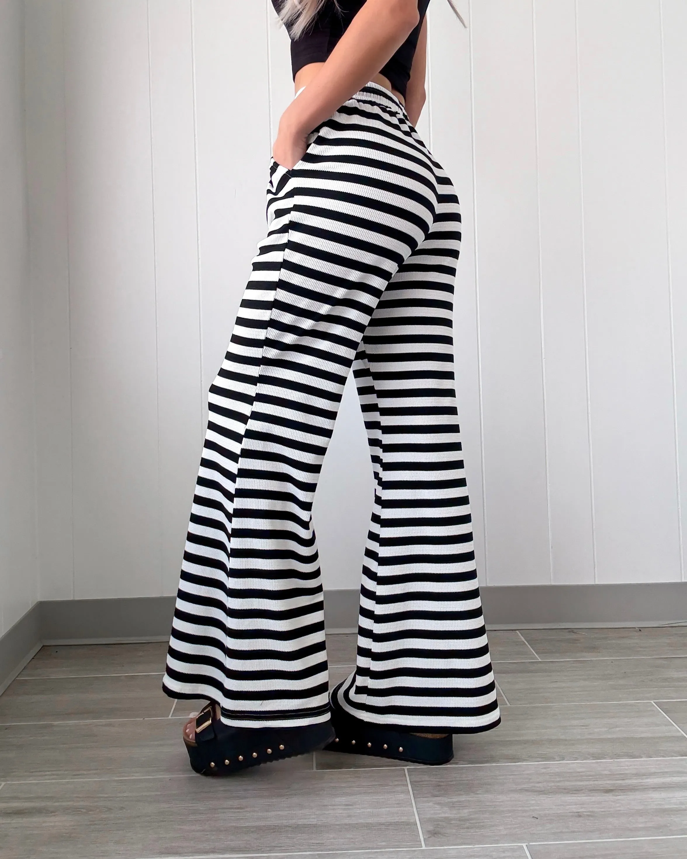 Savoy Style Streifenhose - Schwarz
