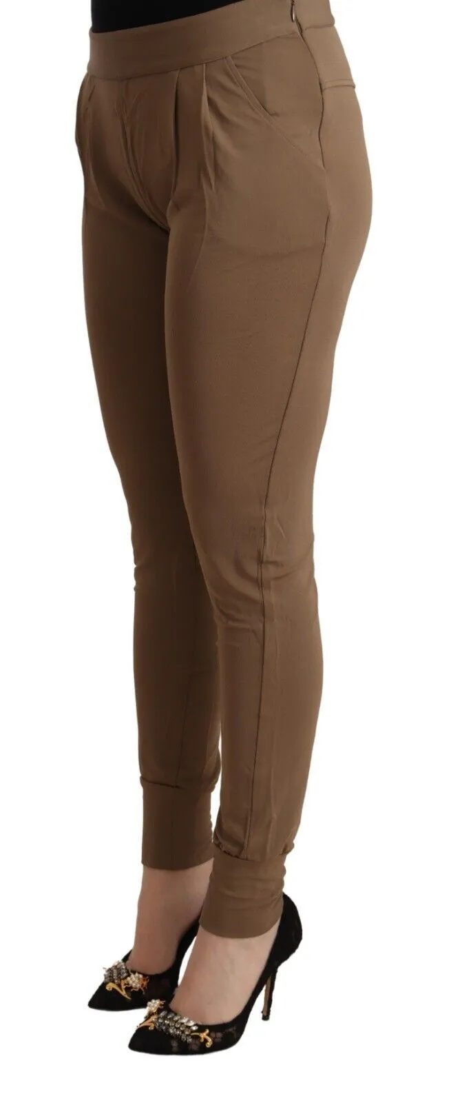 Scervino Street Viskose Mid-Waist Slim Tape Damenhose