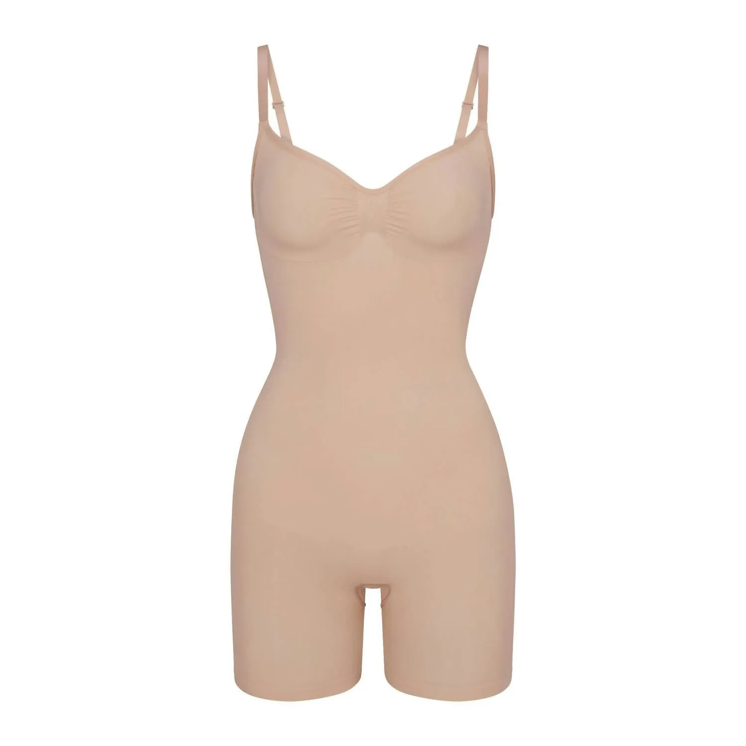 Nahtloser Skulptur-Mid-Thigh-Bodysuit in Glimmer