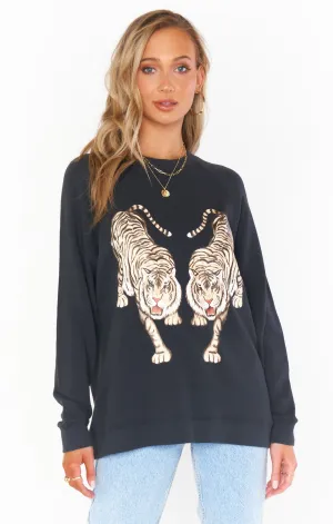 Simon Pullover ~ Tanzender Tiger Druck