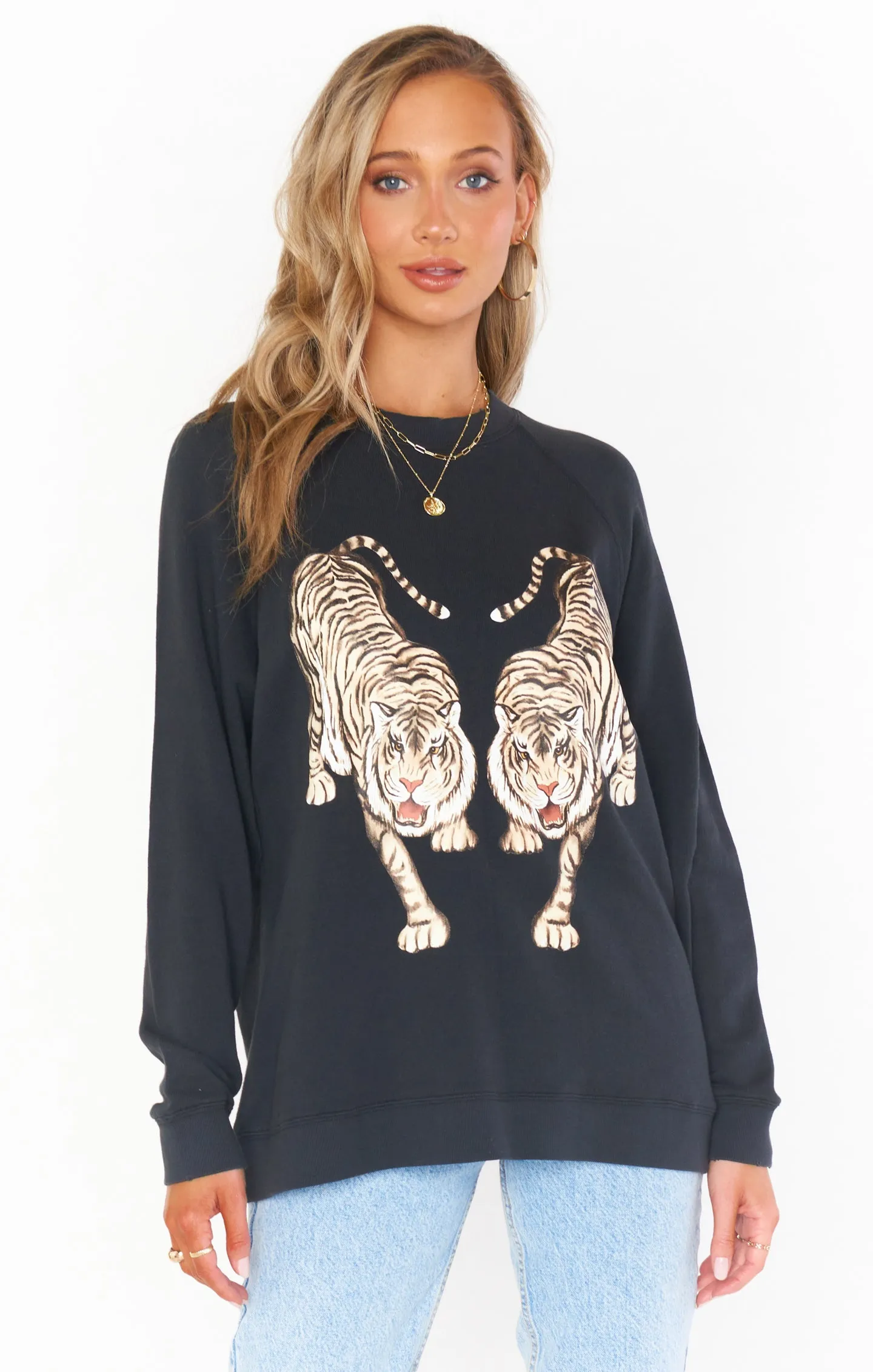 Simon Pullover ~ Tanzender Tiger Druck