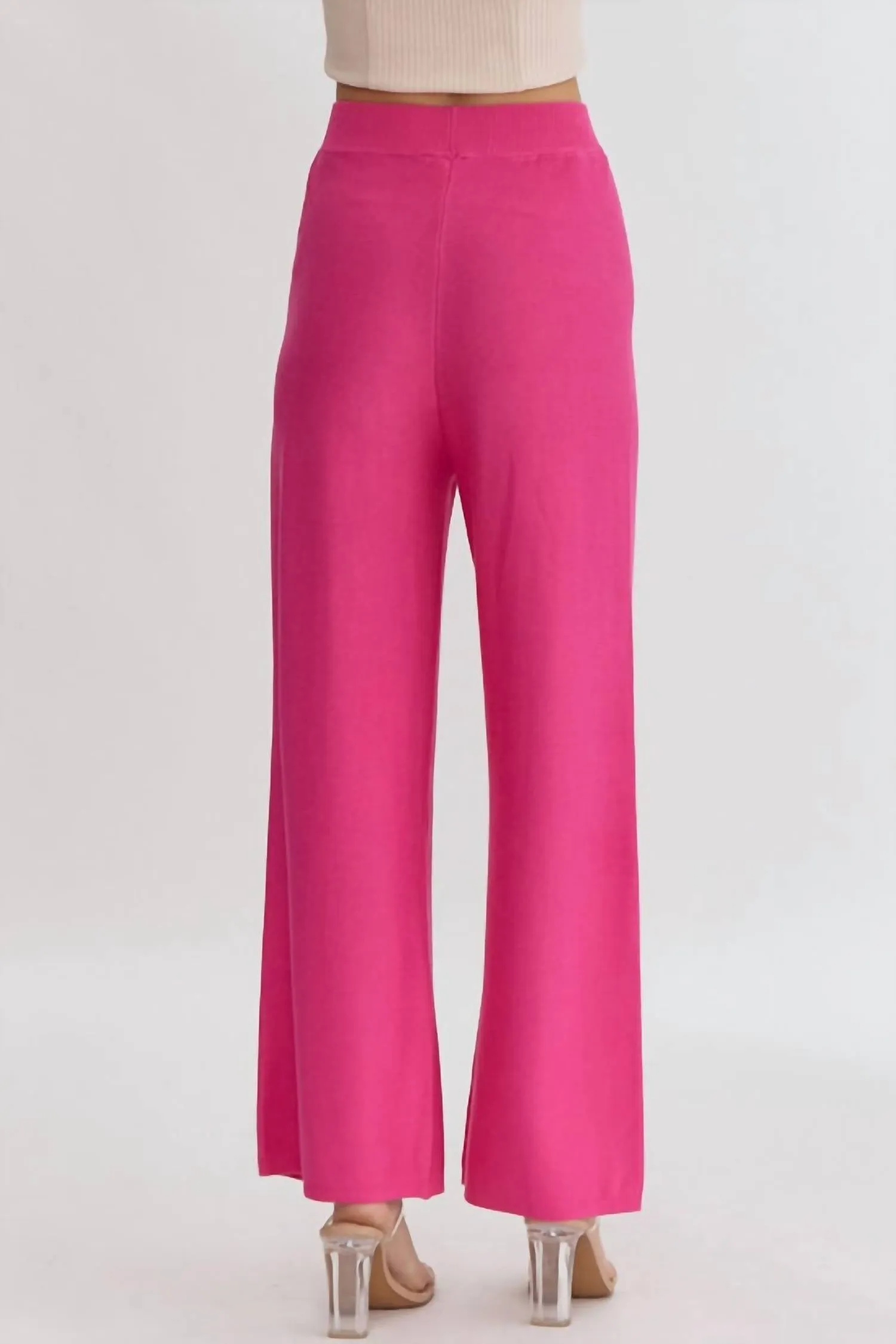 Ärmelloses Top & Weite Bein Hose Set in Rosa