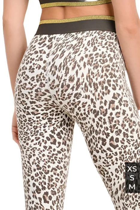 Schneejaguar Goldstreifen-Band Leggings APH2495