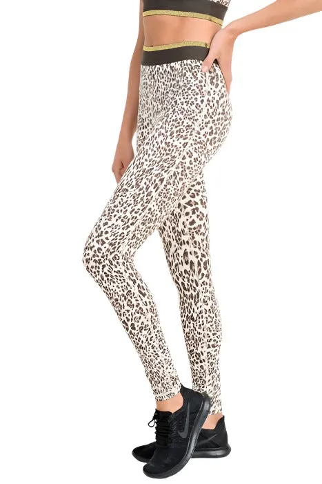 Schneejaguar Goldstreifen-Band Leggings APH2495