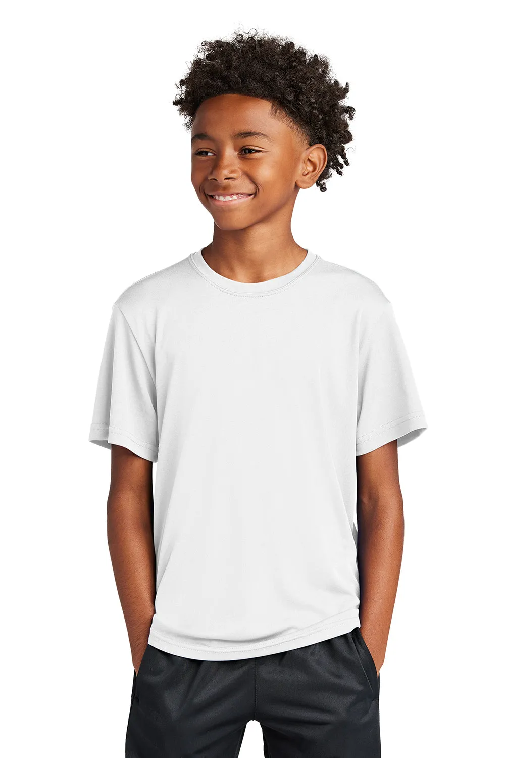 Sport-Tek Jugend Competitor Feuchtigkeitstransportierendes Kurzarm-Crewneck T-Shirt - Weiß